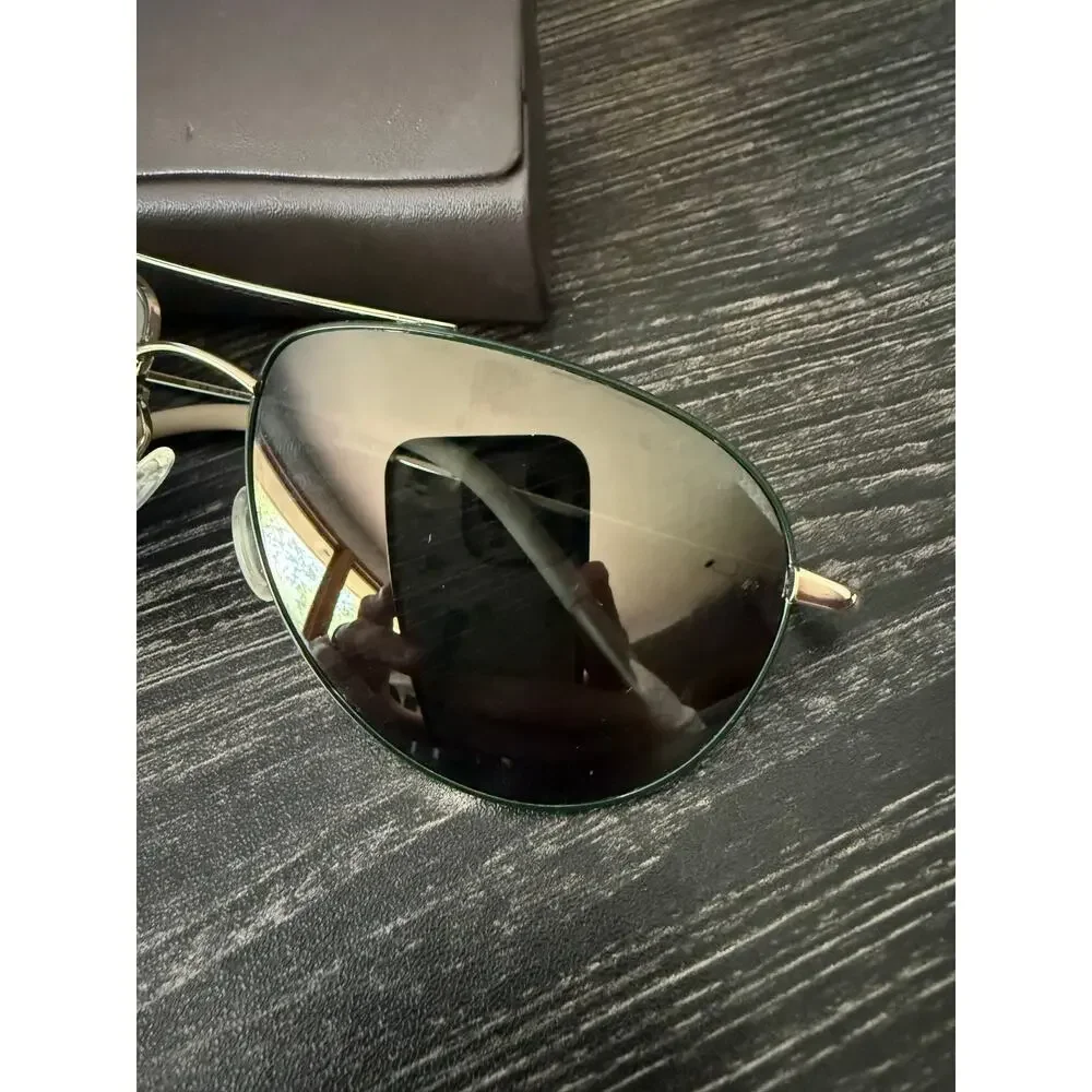 OLIVER PEOPLE Benedict Polarized Green & Gold Sunglasses (59 x 16)